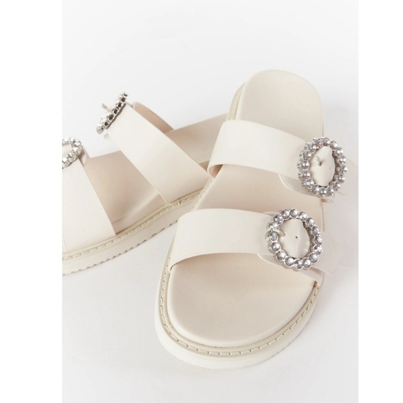 NWT Billini Ivory Zen Platform Rhinestone Sandal - Picture 3 of 11